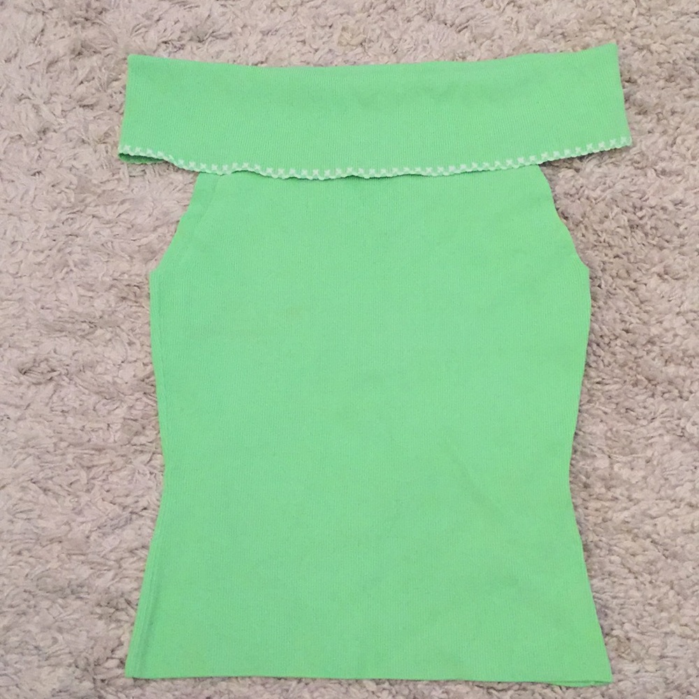 Green Off the Shoulder Top - Small